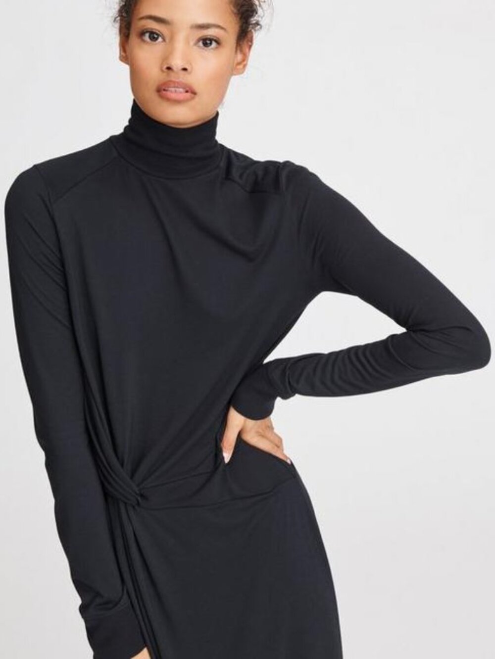 Rag & Bone Shawl Wrap Turtleneck Midi Dress
